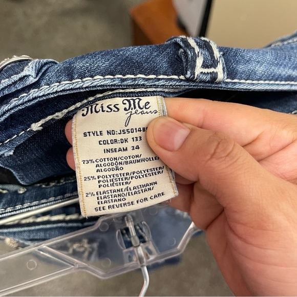 Miss Me Women's Loose Saddle Stitch Border Boot Cut Jean Sz 27 - Picture 11 of 11